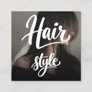 Modern Hair Stylist Photo Business Card Elegant