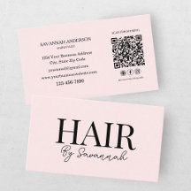 Modern Hair Stylist Pink Blush QR Code