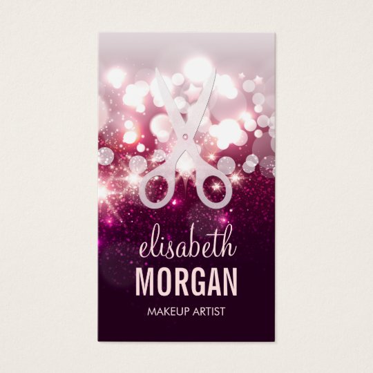 Modern Hair Stylist - Pink Glitter Sparkle Business Card