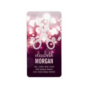 Modern Hair Stylist - Pink Glitter Sparkle Label