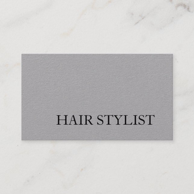 Modern Hair Stylist Premium Grey Professional Business Card (Front)