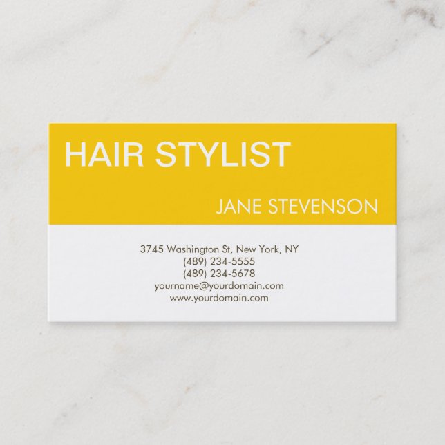Modern Hair Stylist Professional Business Card (Front)