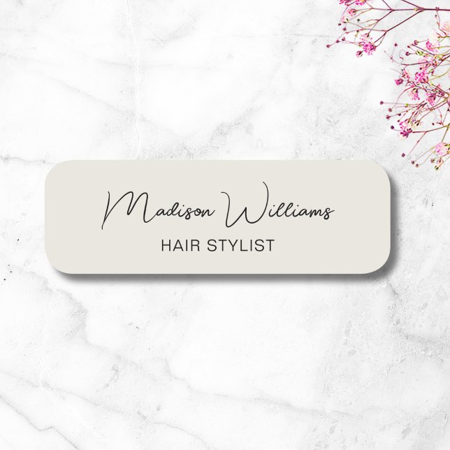 Modern Hair Stylist Salon Name Tag (Modern Hair Stylist Salon Name Tag)