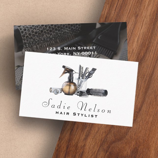 Modern Hair stylist Salon Tools Beauty Business Card (Creator Uploaded)