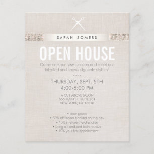 Modern Hair Stylist Scissors Sequin Salon Flyer