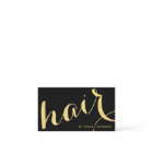 Modern hair stylist script black and gold