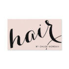 Modern hair stylist script blush pink 