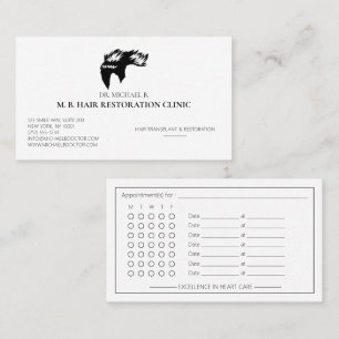 Modern Hair Transplant Clinic Restoration Appointment Card