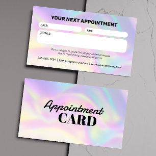 Modern Hairdresser Salon Holographic Appointment Card