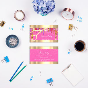 Modern Hairdresser Scissors Purple Glitter  Beauty Business Card