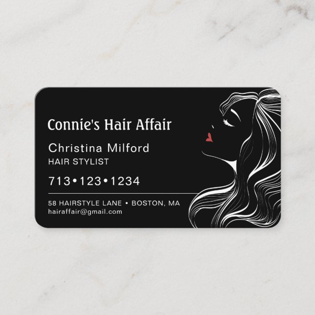 Modern Hairstylist Appointment Business Card (Front)