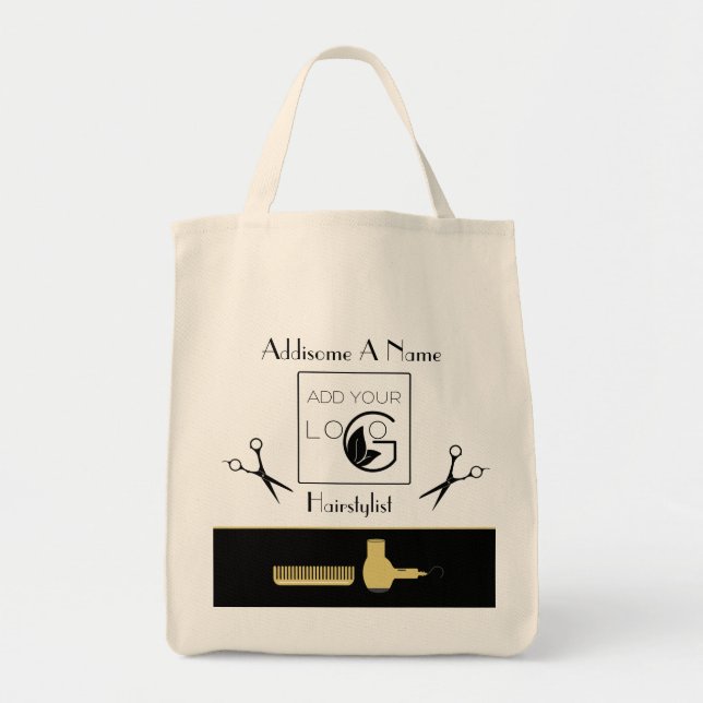 Modern hairstylist company marketing business  tote bag (Front)
