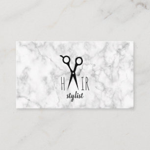 modern hairstylist hair stylist marble granite business card