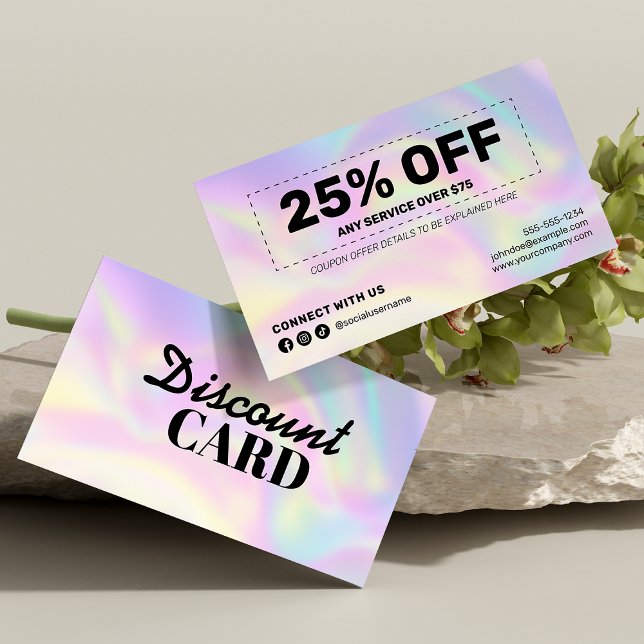 Modern Hairstylist Holographic Reward Discount Card (Creator Uploaded)