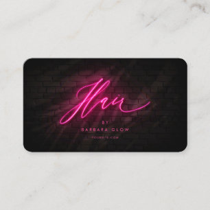 Modern Hairstylist Hot Pink Neon Business Card