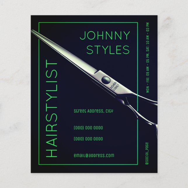 Modern hairstylist scissors cover flyer (Front)