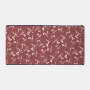 Modern Hairstylist Tools Pattern on Topaz Desk Mat