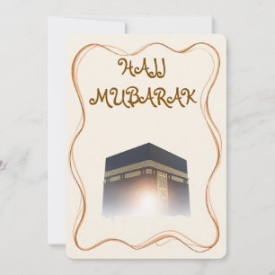 Modern Hajj Mubarak personalized Greeting Card 