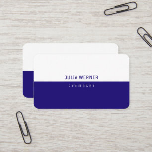 Modern Half-Blue Half-Clear Promoter Business Card