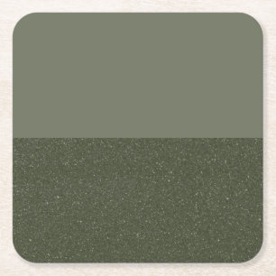 Modern Half Glitter Moss Green - Paper Coaster