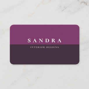 modern half mauve half pink business card