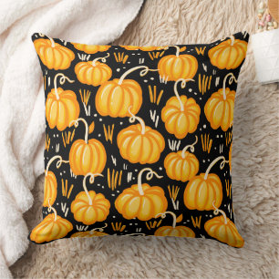 Modern Halloween Autumn Pumpkin Patch pattern Cushion