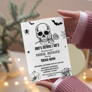 Modern Halloween Boos Befor I Dos Bridal  Shower Invitation