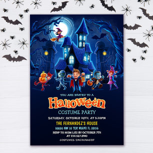 Modern Halloween Costume Party Birthday Invitation