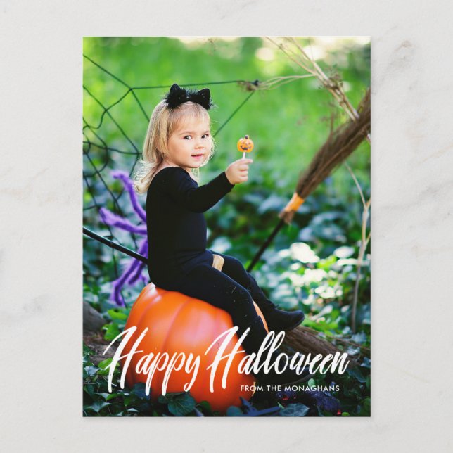Modern Halloween Full Bleed Postcard (Front)