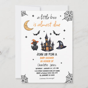 Modern Halloween Little Boo Baby Shower            Invitation