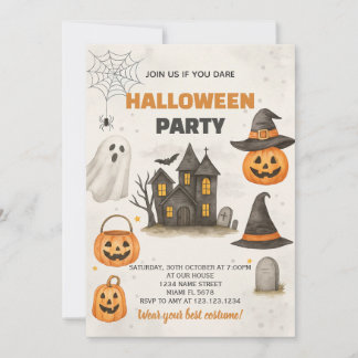 Modern Halloween Party Invitation
