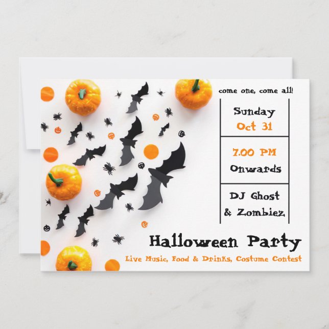 Modern Halloween Party Invitation (Front)