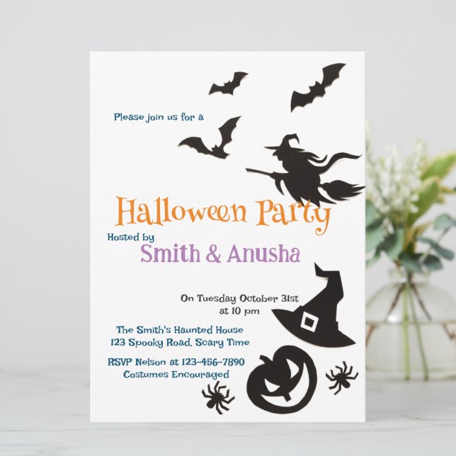 Modern Halloween Party Save the Date – Minimalist  (Standing Front)