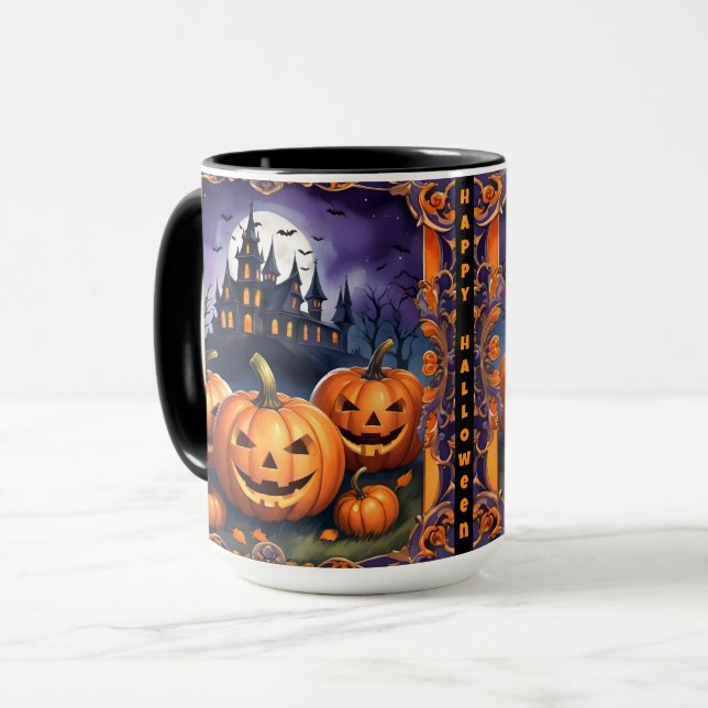 Modern Halloween Pumpkin Autumn Collection Mug (Front Left)