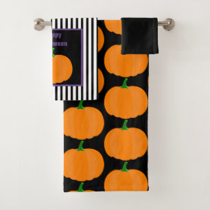 Modern Halloween Pumpkin Decorative 3-Piece   Bath Towel Set