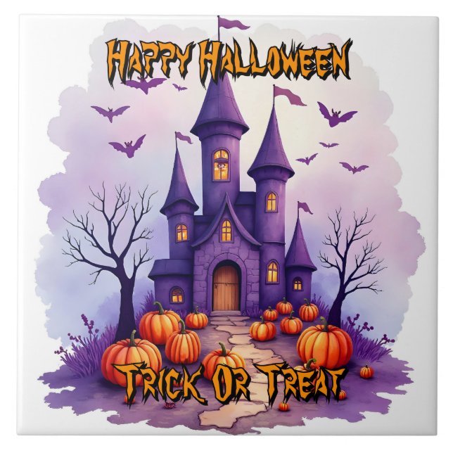 Modern Halloween Spooky Cute Collection Tile (Front)