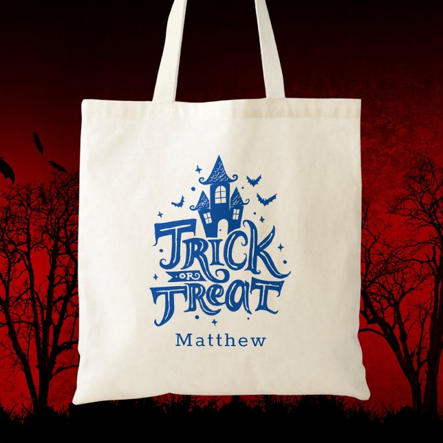 Modern Halloween Trick or Treat Boy Kids Tote Bag (Creator Uploaded)