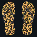 Modern Halloween Woman Witches Hat Orange Flip Flops<br><div class="desc">Witches with a witch hat pattern design in orange colour.</div>