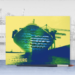 Modern Hamburg Port Ship Sachers Artwork Postcard