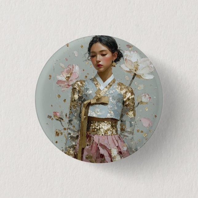 Modern Hanbok Art Print 3 Cm Round Badge (Front)