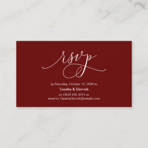 Modern hand Burgundy ink script, Wedding RSVP Enclosure Card