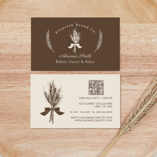  Modern Hand Draw Wheat Bakery Business Card