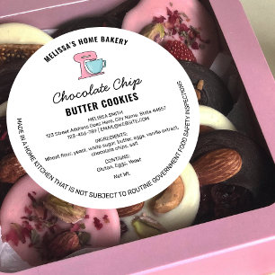 Modern Hand Drawn Bakery Food License Label