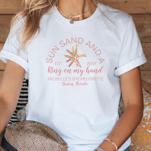 Modern Hand Drawn Beach Bachelorette Bride Tri-Blend Shirt