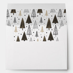 Modern Hand Drawn Christmas Tree New Year Holidays Envelope