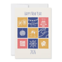 Modern Hand-Drawn Colorful New Year Elements 2026