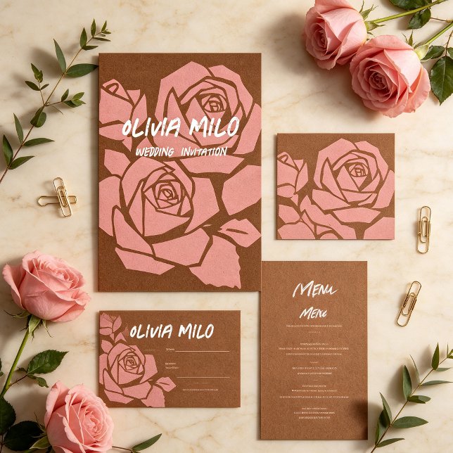 Modern hand-drawn floral wedding invitation (Creator Uploaded)