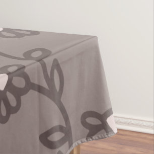 Modern Hand-Drawn Flowers Floral Tablecloth
