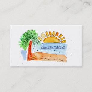 Modern Hand-drawn Fun Beach Business Card