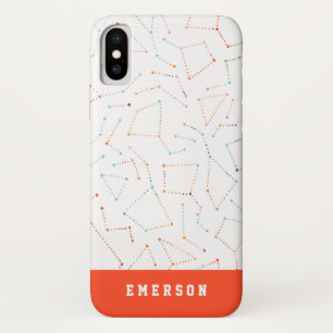 modern hand drawn fun space and stars monochrome iPhone x case